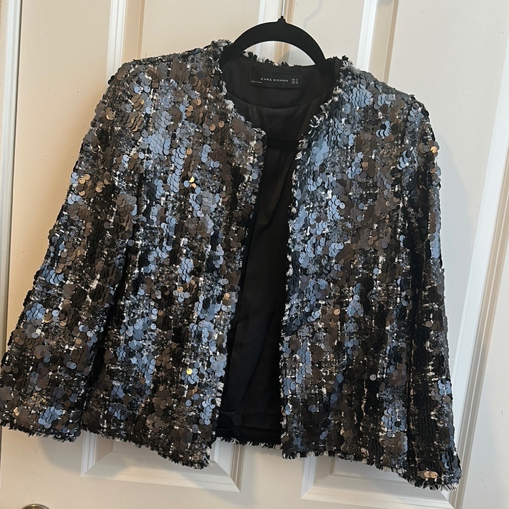 Zara Sequin Embellished Jacket